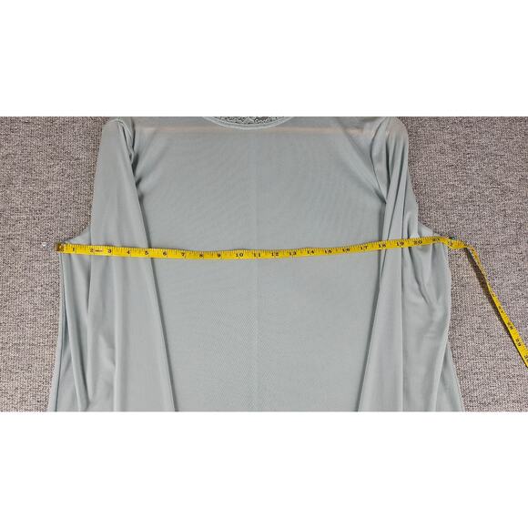 LOGO LAYERS WOMEN’S LIGHT BLUE LONG SLEEVE LACE COLLAR BLOUSE – SIZE LARGE - Picture 9 of 10